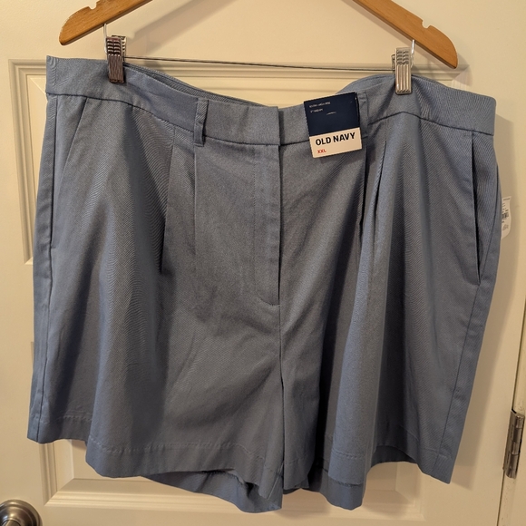 Old Navy Pants - OLD NAVY Shorts in Light Blue Pleat Front High Rise 5 in Inseam Plus Size XXL